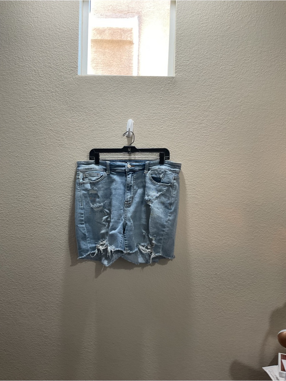 Judy Blue Washed Light Denim Distressed Shorts